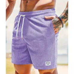 Men's Shorts Summer Shorts Casual Shorts Pocket Drawstring Elastic Waist Plain Comfort Breathable Short Outdoor Vacation Sport Casual Black White