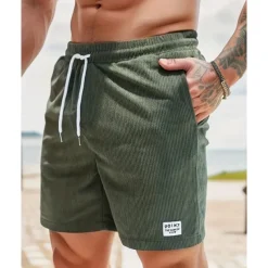 Men's Shorts Summer Shorts Casual Shorts Pocket Drawstring Elastic Waist Plain Comfort Breathable Short Outdoor Vacation Sport Casual Black White