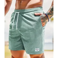 Men's Shorts Summer Shorts Casual Shorts Pocket Drawstring Elastic Waist Plain Comfort Breathable Short Outdoor Vacation Sport Casual Black White