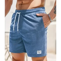 Men's Shorts Summer Shorts Casual Shorts Pocket Drawstring Elastic Waist Plain Comfort Breathable Short Outdoor Vacation Sport Casual Black White