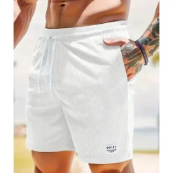 Men's Shorts Summer Shorts Casual Shorts Pocket Drawstring Elastic Waist Plain Comfort Breathable Short Outdoor Vacation Sport Casual Black White