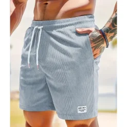 Men's Shorts Summer Shorts Casual Shorts Pocket Drawstring Elastic Waist Plain Comfort Breathable Short Outdoor Vacation Sport Casual Black White