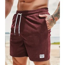 Men's Shorts Summer Shorts Casual Shorts Pocket Drawstring Elastic Waist Plain Comfort Breathable Short Outdoor Vacation Sport Casual Black White