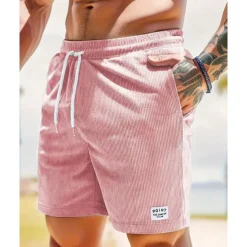 Men's Shorts Summer Shorts Casual Shorts Pocket Drawstring Elastic Waist Plain Comfort Breathable Short Outdoor Vacation Sport Casual Black White