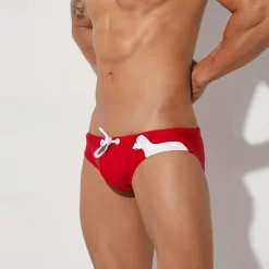 Men's Shorts Swim Briefs Daily Wear Vacation Summer Beach Swimming Soft Comfortable Drawstring Elastic Waist Color Block Short Gymnatics Casual Activewear White Yellow Low Waist