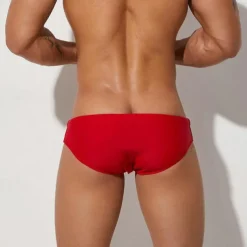 Men's Shorts Swim Briefs Daily Wear Vacation Summer Beach Swimming Soft Comfortable Drawstring Elastic Waist Color Block Short Gymnatics Casual Activewear White Yellow Low Waist