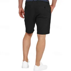 Men's Shorts Work Shorts Casual Shorts Golf Shorts Buttons Pocket Stripe Comfort Knee Length Sports Outdoor Daily Going out Fashion Casual Black White Micro-elastic