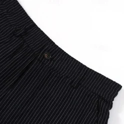 Men's Shorts Work Shorts Casual Shorts Golf Shorts Buttons Pocket Stripe Comfort Knee Length Sports Outdoor Daily Going out Fashion Casual Black White Micro-elastic
