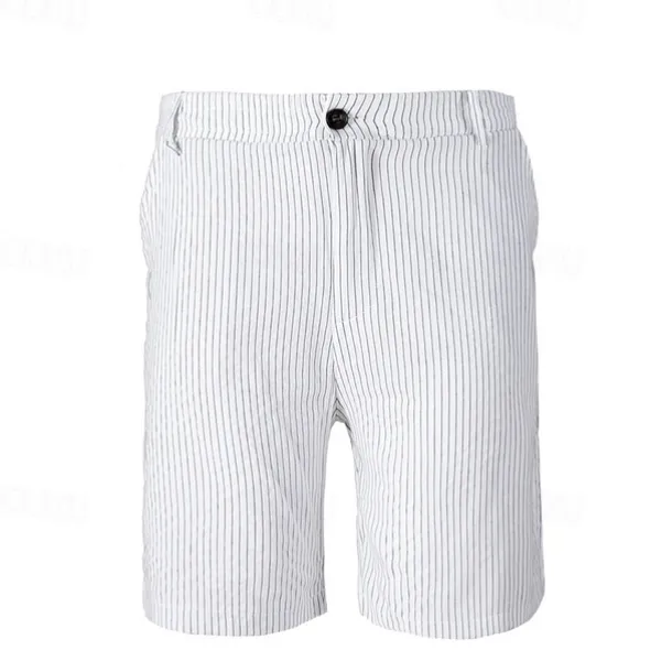 Men's Shorts Work Shorts Casual Shorts Golf Shorts Buttons Pocket Stripe Comfort Knee Length Sports Outdoor Daily Going out Fashion Casual Black White Micro-elastic