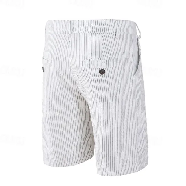 Men's Shorts Work Shorts Casual Shorts Golf Shorts Buttons Pocket Stripe Comfort Knee Length Sports Outdoor Daily Going out Fashion Casual Black White Micro-elastic