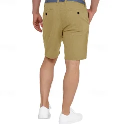Men's Shorts Work Shorts Casual Shorts Golf Shorts Buttons Pocket Stripe Comfort Knee Length Sports Outdoor Daily Going out Fashion Casual Black White Micro-elastic