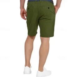 Men's Shorts Work Shorts Casual Shorts Golf Shorts Buttons Pocket Stripe Comfort Knee Length Sports Outdoor Daily Going out Fashion Casual Black White Micro-elastic