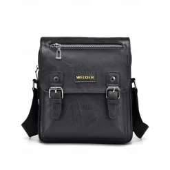 Men's Shoulder Bag Messenger Bag Crossbody Bag Shoulder Bags PU Leather Office Casual Casual Daily Zipper Multiple pockets Large Capacity Waterproof Durable Solid Color Color rubbing Black Brown