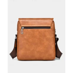 Men's Shoulder Bag Messenger Bag Crossbody Bag Shoulder Bags PU Leather Office Casual Casual Daily Zipper Multiple pockets Large Capacity Waterproof Durable Solid Color Color rubbing Black Brown