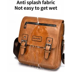 Men's Shoulder Bag Messenger Bag Crossbody Bag Shoulder Bags PU Leather Office Casual Casual Daily Zipper Multiple pockets Large Capacity Waterproof Durable Solid Color Color rubbing Black Brown