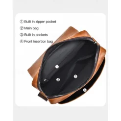 Men's Shoulder Bag Messenger Bag Crossbody Bag Shoulder Bags PU Leather Office Casual Casual Daily Zipper Multiple pockets Large Capacity Waterproof Durable Solid Color Color rubbing Black Brown