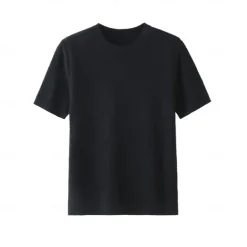 Men's Silk Linen Cotton T Shirt Checkerboard Crew Neck School Training Short Sleeve Crewneck Knitting Clothing Apparel Knitwear Vacation Vintage Neutral