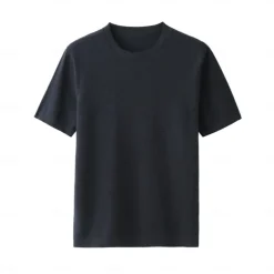 Men's Silk Linen Cotton T Shirt Line Texture Crew Neck School Short Sleeve Crewneck Clothing Apparel Knitwear Vacation Vintage Neutral