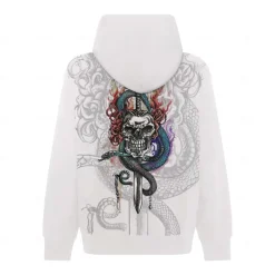 Men's Skeleton Snake Hoodie Hoodies Sweatshirt Punk Gothic Long Sleeve Hooded Party Holiday Streetwear Black White Print Front Pocket Spring & Fall Designer