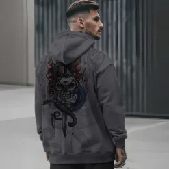 Men's Skeleton Snake Hoodie Hoodies Sweatshirt Punk Gothic Long Sleeve Hooded Party Holiday Streetwear Black White Print Front Pocket Spring & Fall Designer