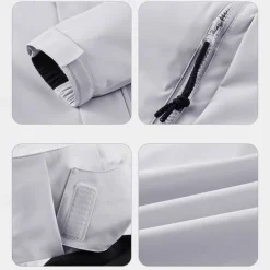 Men's Ski Jacket Outdoor Color Block Waterproof Windproof Hoodie Snow Coat Ski Coat Traveling Black Orange Khaki Light Green