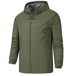 Men's Ski Jacket Outdoor Waterproof Windproof Hoodie Snow Coat Ski Coat Traveling Black Army Green Blue Dark Blue