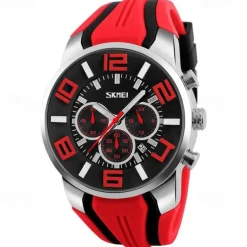 Mens Skmei Stop Watch Luxury Watches Silicone Strap Casual Watches For Men Waterproof Quartz 9128 Clock