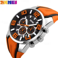 Mens Skmei Stop Watch Luxury Watches Silicone Strap Casual Watches For Men Waterproof Quartz 9128 Clock