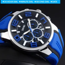 Mens Skmei Stop Watch Luxury Watches Silicone Strap Casual Watches For Men Waterproof Quartz 9128 Clock