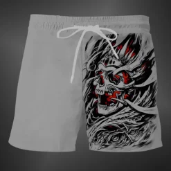 Men's Skull 3D Print Halloween Costumes Swim Trunks Swim Shorts Board Shorts Mid Waist Fashion Streetwear Designer Casual Daily Holiday Pocket Elastic Waist 3D Print Designer Clothing Apparel