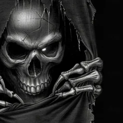 Men's Skull Death Halloween Costumes Swim Trunks Swim Shorts Board Shorts Mid Waist Dark Punk Gothic Style Holiday Streetwear Side Pockets Mesh Lining Elastic Drawstring Waist Designer Clothing