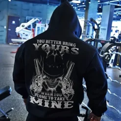 Men's Skull Graphic Prints Hoodie Hoodies Sweatshirt Streetwear Designer Long Sleeve Hooded Daily Sports Black Print Spring & Fall Designer