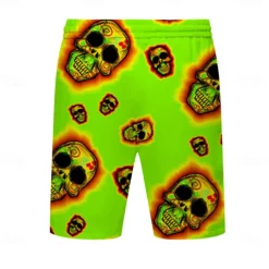 Men's Skull Halloween Costumes Swim Trunks Swim Shorts Board Shorts Mid Waist Fashion Streetwear Designer Casual Daily Holiday Pocket Elastic Waist 3D Print Designer Clothing Apparel
