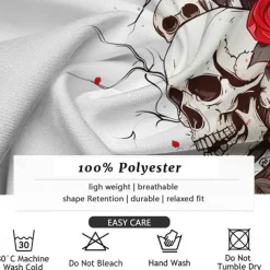 Men's Skull Halloween Costumes Day of the Dead Button Up Shirt Long Sleeve Casual Dark Party Evening Wear Daily Fall Winter Spring & Summer Shirt Collar Button Up 3D Print Black White Blue Purple