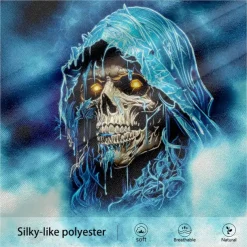 Men's Skull Hoodies Fashion Cool Long Sleeve Hooded Yellow Red Drawstring Fall Winter Designer