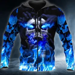 Men's Skull Novelty Skulls Hoodie Hoodies Sweatshirt Fashion Cool Long Sleeve Hooded Vacation Halloween Holiday Black Red Print Spring & Fall Designer