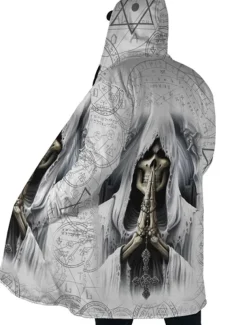 Men's Skull Winter Coat Fleece Jacket Coat Warm Breathable Comfortable Fashion Streetwear Casual Daily Sports & Outdoor Daily Wear Going out Zipper Pocket Print Fall & Winter Hoodie Long Sleeve Black