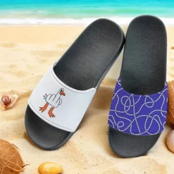 Men's Slide Sandals with Goose and Rope Pattern – Comfortable & Stylish Beach - Inspired Style for Men in Summer Beach Trips