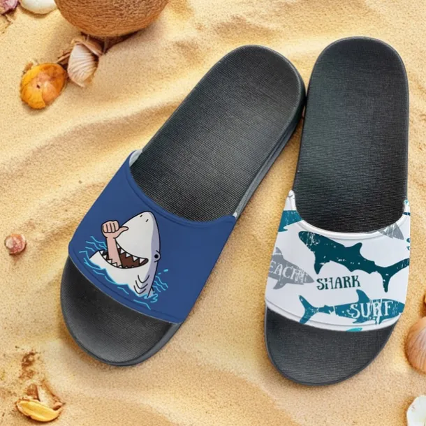 Men's Slide Sandals with Goose and Rope Pattern – Comfortable & Stylish Beach - Inspired Style for Men in Summer Beach Trips