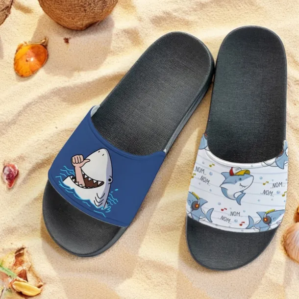 Men's Slide Sandals with Goose and Rope Pattern – Comfortable & Stylish Beach - Inspired Style for Men in Summer Beach Trips