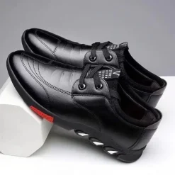 Men's Slip-On Casual Loafers – Brown Faux Leather Breathable Walking Shoes with Flexible Sole – Lightweight Fashion Sneakers for Daily Wear & Travel