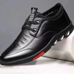 Men's Slip-On Casual Loafers – Brown Faux Leather Breathable Walking Shoes with Flexible Sole – Lightweight Fashion Sneakers for Daily Wear & Travel