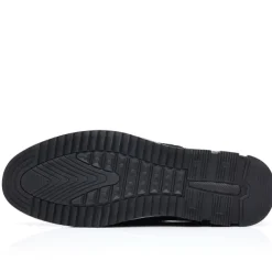 Men's Slip-On Casual Loafers – Black and Gray Patterned Breathable Shoes with Metal Buckle, Comfortable and Lightweight for Everyday Wear