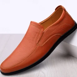 Men's Slip-On Faux Leather Loafers with Lightweight Sole – Comfortable and Stylish for Business, Casual and Daily Wear