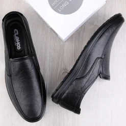 Men's Slip-On Faux Leather Loafers with Lightweight Sole – Comfortable and Stylish for Business, Casual and Daily Wear