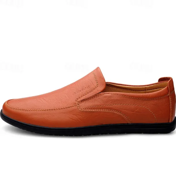 Men's Slip-On Faux Leather Loafers with Lightweight Sole – Comfortable and Stylish for Business, Casual and Daily Wear