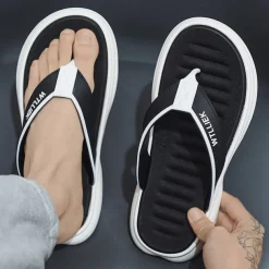 Men's Slippers & Flip-Flops Flat Sandals Flip-Flops Walking Casual Beach Daily EVA Breathable Black Blue Khaki Summer