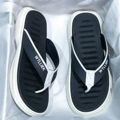 Men's Slippers & Flip-Flops Flat Sandals Flip-Flops Walking Casual Beach Daily EVA Breathable Black Blue Khaki Summer