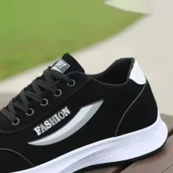 Men's Sneakers Casual Daily Office & Career Canvas Breathable Lace-up Black Red Black Summer Spring