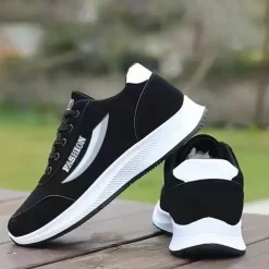 Men's Sneakers Casual Daily Office & Career Canvas Breathable Lace-up Black Red Black Summer Spring